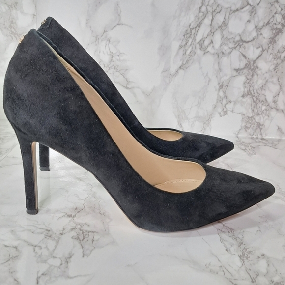 Sam Edelman Shoes - Sam Edelman Black Suede Hazel Pointed Toe High Heel Pumps Shoe Size 8